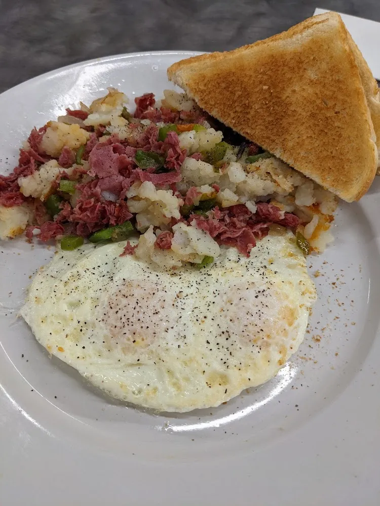 Homemade Corned Beef Hash Eggs Toast